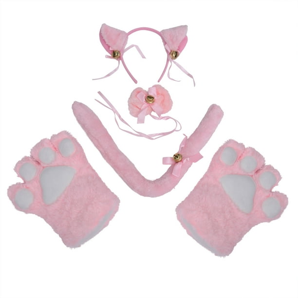 Party Halloween Plush Cat Kitten Paw Gloves Cosplay Costume